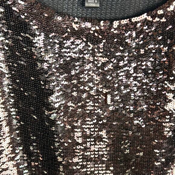 Lafayette 148 Top Size 1X tank cami sequin holiday event black Silk - Picture 9 of 10